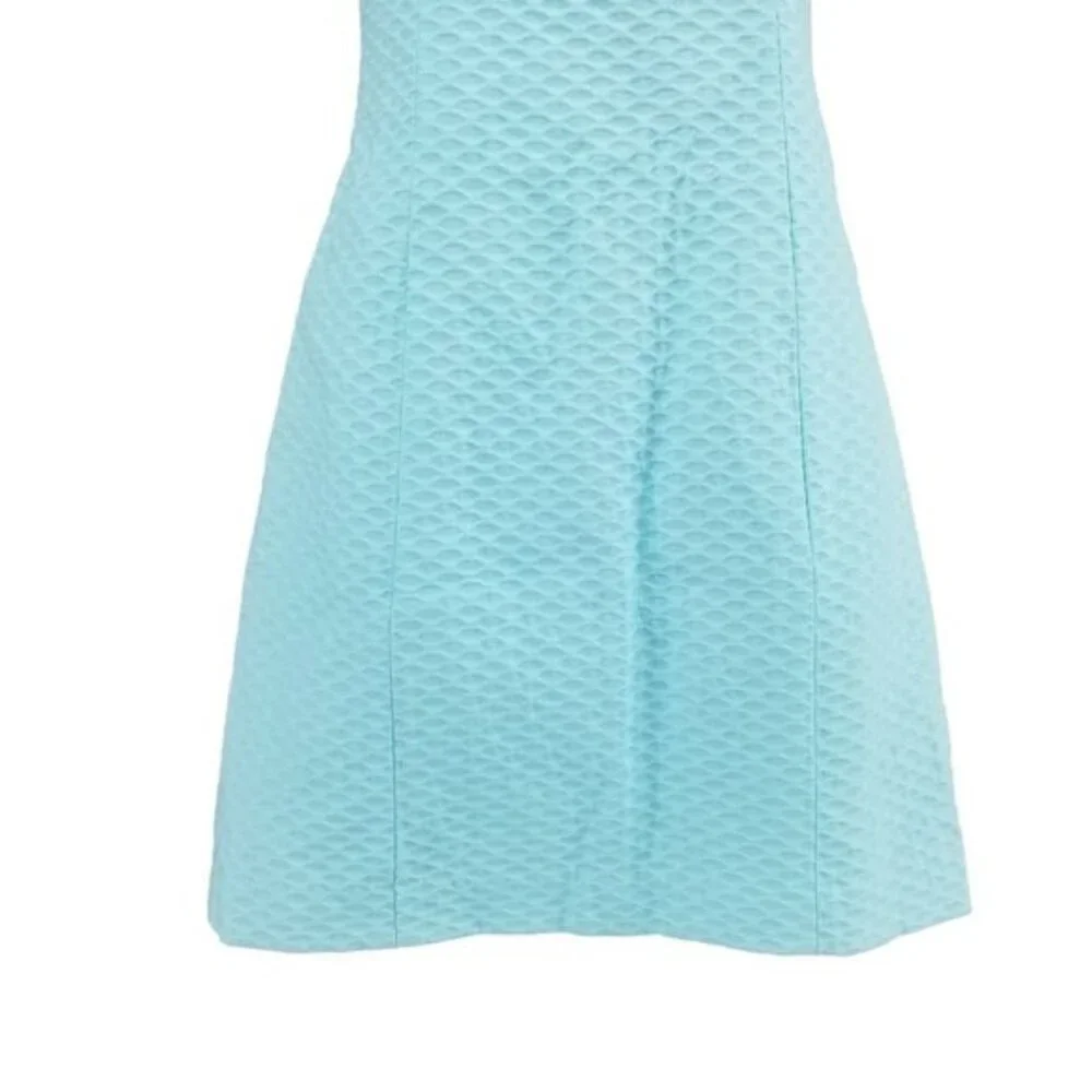 Lilly Pulitzer Vandalia Shift Dress Serene Blue Sleeveless Textured Cotton Sz 0 - Picture 10 of 12